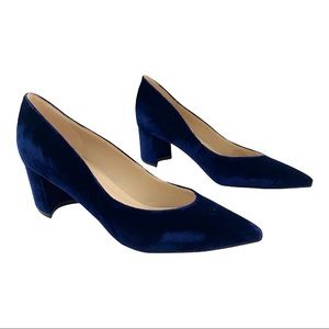 Elegant Blue Velvet Women's Pumps
